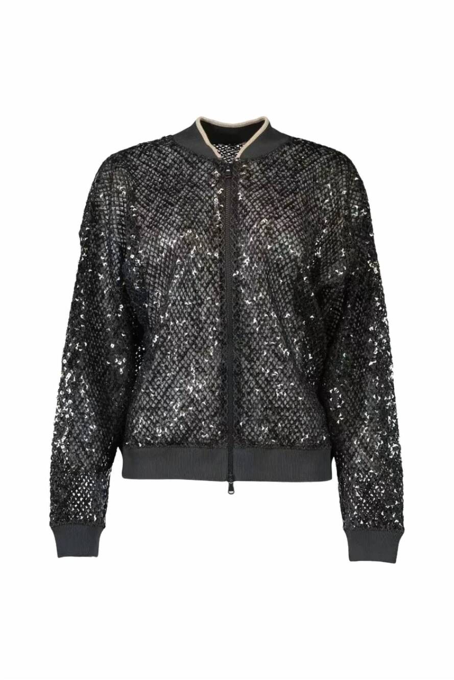 NEW BRUNELLO CUCINELLI women's sequined jacket in black